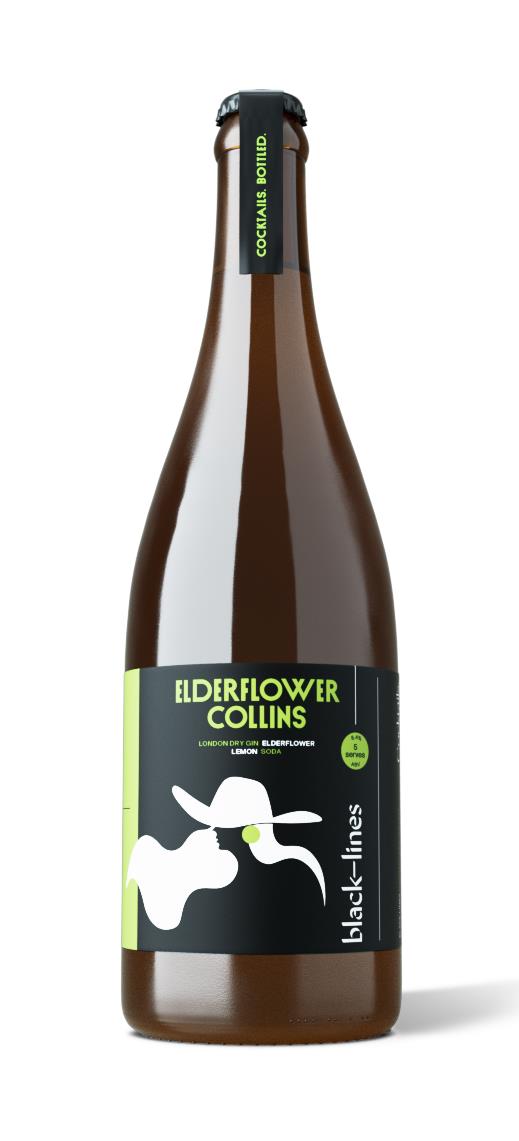 Black Lines Elderflower Collins Bottled Cocktails