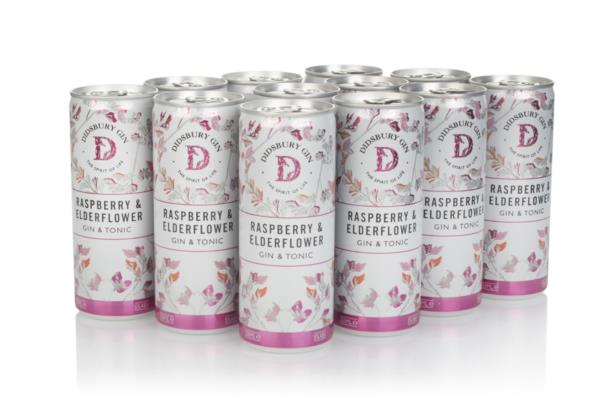 Didsbury Gin Raspberry & Elderflower Gin and Tonic (12 x 250ml) Bottled Cocktails