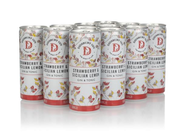 Didsbury Gin Strawberry & Sicilian Lemon Gin & Tonic (12 x 250ml) Bottled Cocktails