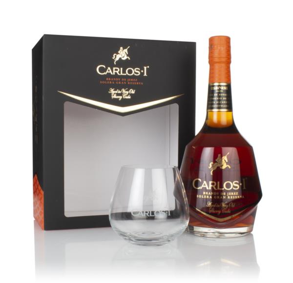 Carlos I Solera Gran Reserva Gift Pack with Glass Brandy