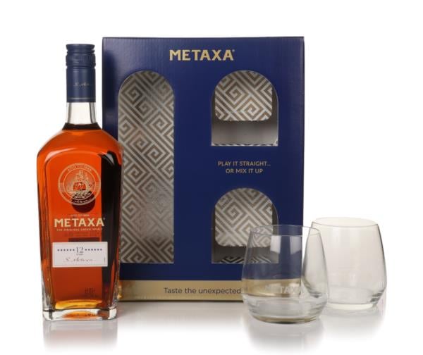 Metaxa 12 Stars Gift Set with 2x Glasses Brandy