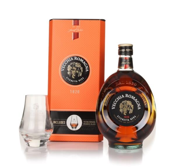 Vecchia Romagna - Etichetta Nera Gift Set with Glass Brandy