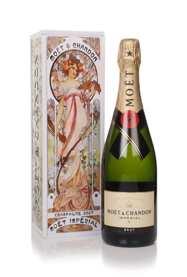 Moet & Chandon Brut Imperial - Mucha Tin 2024 Woman in Flower Dress Non Vintage Champagne