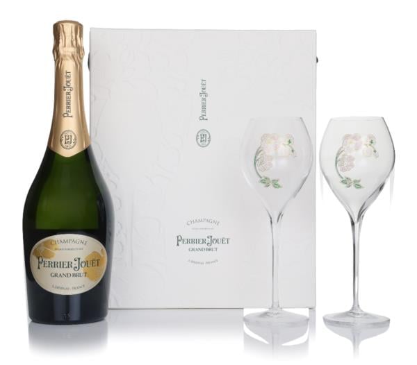 Perrier-Jouet Grand Brut Gift Pack with 2x Flutes Brut Champagne