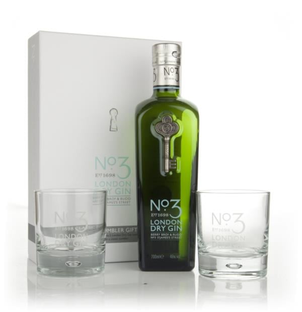 No.3 Gin with 2 Glasses Gift Pack London Dry Gin