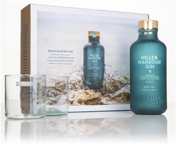 Hills & Harbour Gin Gift Pack with 2x Glasses Gin