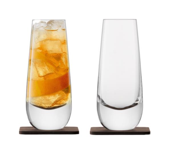 LSA Whisky Islay Mixer Glasses & Walnut Coasters (Set of Two) Glassware
