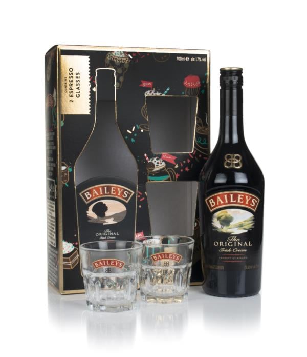 Baileys Irish Cream Gift Pack with 2x Glasses Cream Liqueur