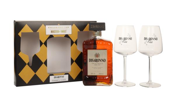Disaronno Gift Set with 2 Stemmed Glasses Liqueurs