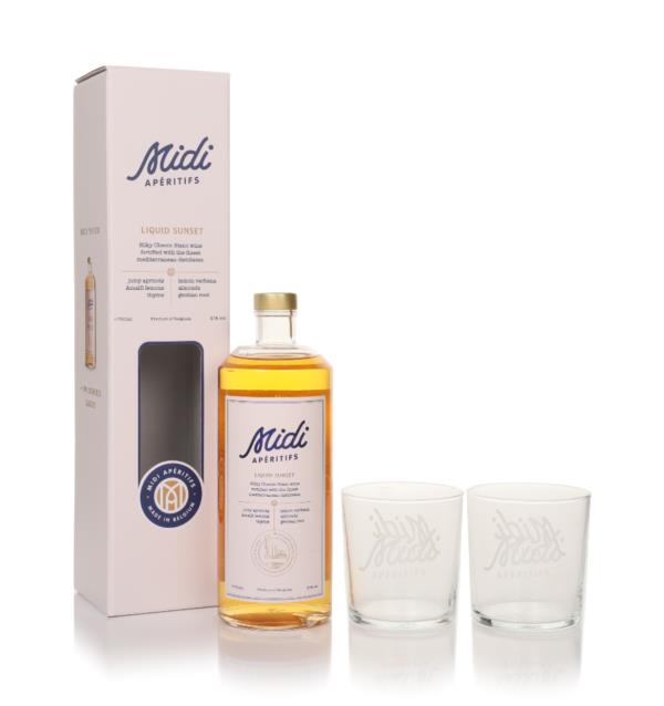 Midi Liquid Sunset Gift Set with 2x Glasses Liqueurs