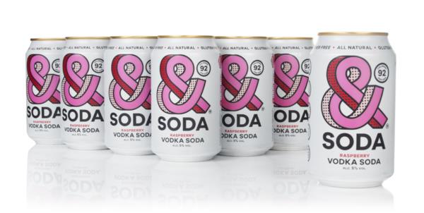 &SODA Raspberry Vodka Soda (12 x 330ml) Ready to Drink