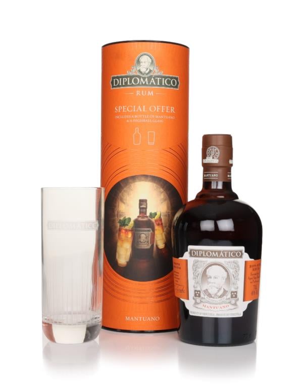 Diplomatico Mantuano Gift Set with Highball Glass Dark Rum