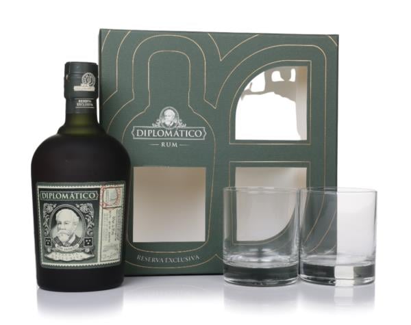 Diplomatico Reserva Exclusiva Gift Set with 2x Tumbler Glasses Dark Rum