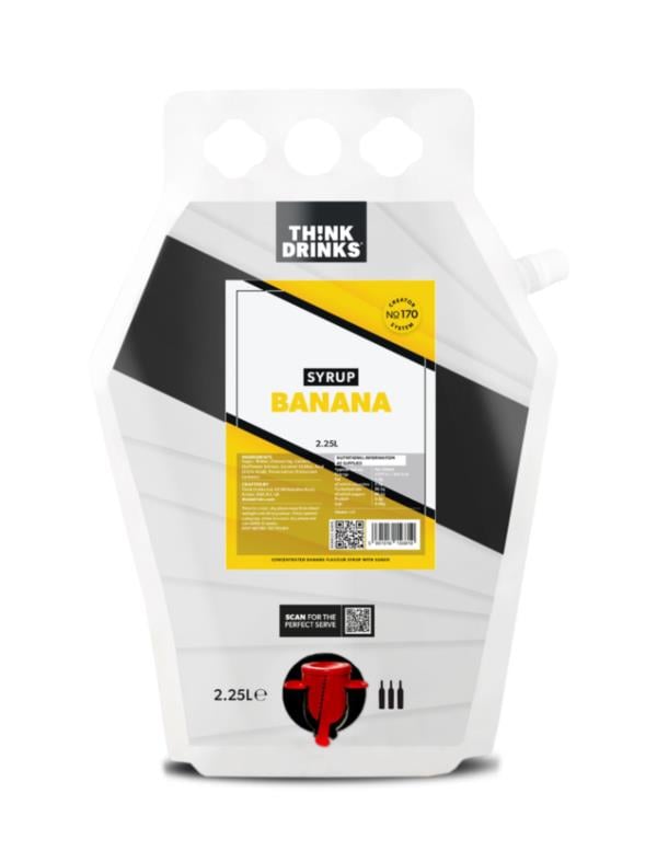 Think Drinks - Banana Syrup (2 x 2.25L) Syrups and Cordials