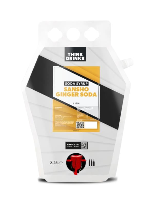 Think Drinks - Ginger & Sansho Soda (2 x 2.25L) Syrups and Cordials