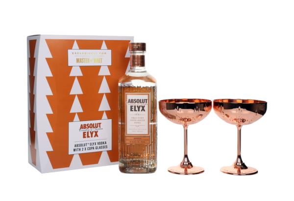 Absolut Elyx Vodka Gift Set with 2x Coupe Glasses Plain Vodka