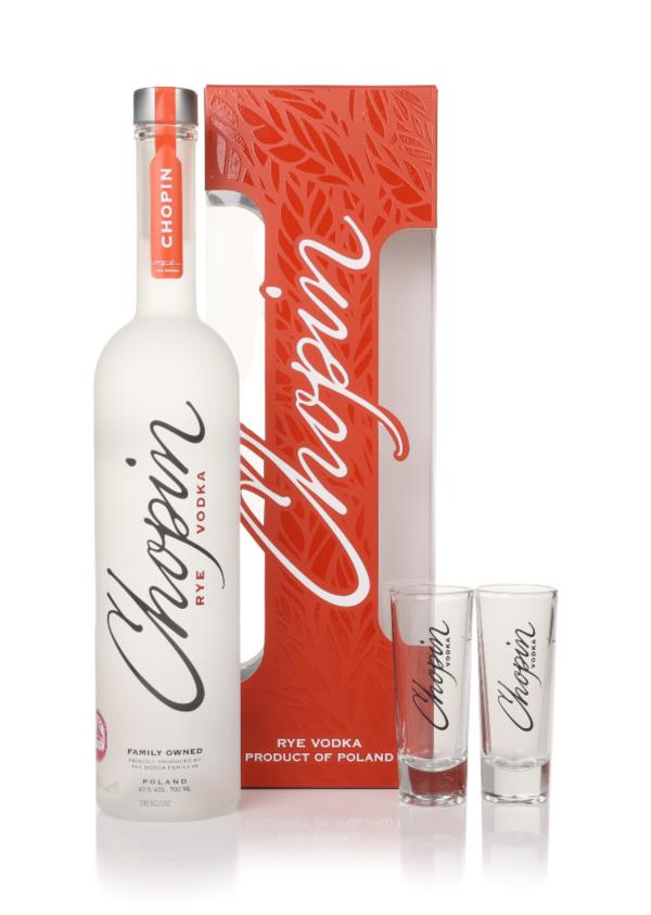 Chopin Rye Vodka with 2x Shot Glasses Plain Vodka