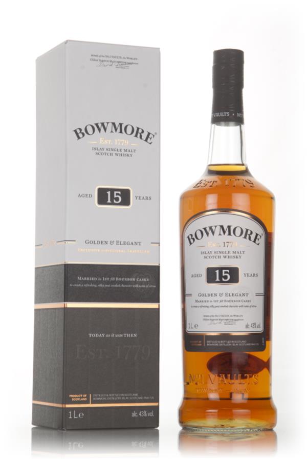 Bowmore 15 Year Old - Golden & Elegant 1L Single Malt Whisky