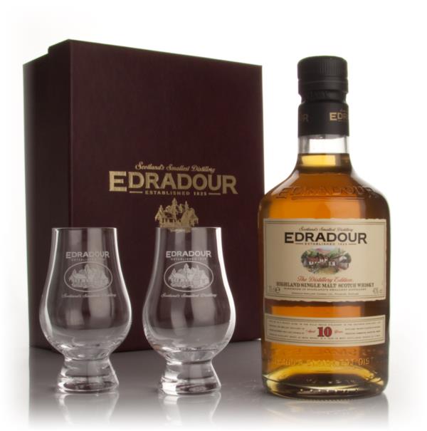 Edradour 10 Year Old with 2x Glasses Single Malt Whisky
