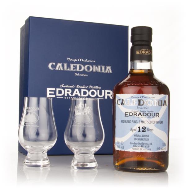 Edradour Caledonia 12 Year Old with 2x Glasses Single Malt Whisky