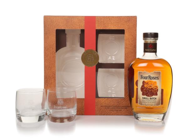 Four Roses Small Batch Bourbon Gift Set with 2x Rocks Glasses Bourbon Whiskey