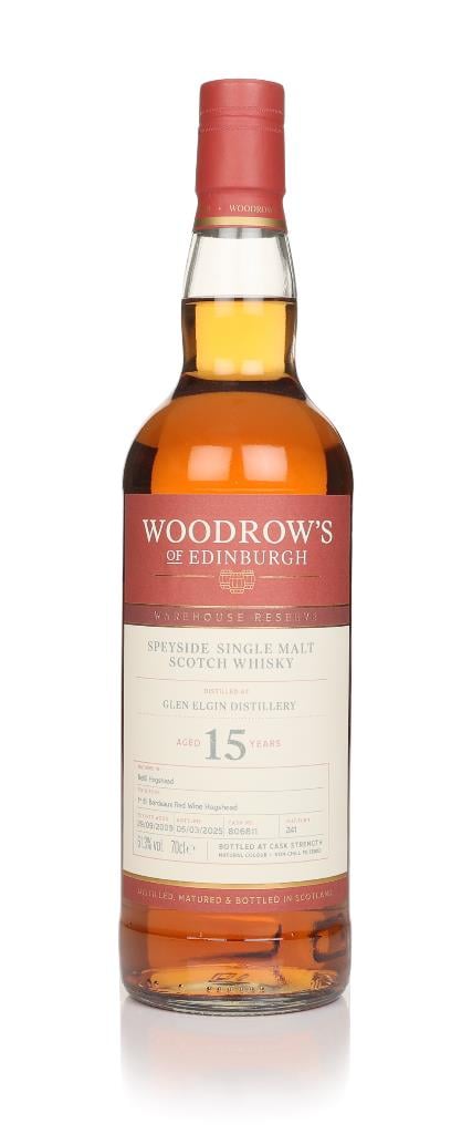 Glen Elgin 15 Year Old 2009 - Woodrows of Edinburgh Single Malt Whisky