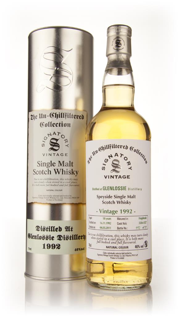 Glenlossie 18 Year Old 1992 - Un-Chillfiltered (Signatory) Single Malt Whisky