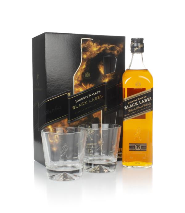 Johnnie Walker Black Label 12 Year Old Gift Pack with 2x Glasses Blended Whisky