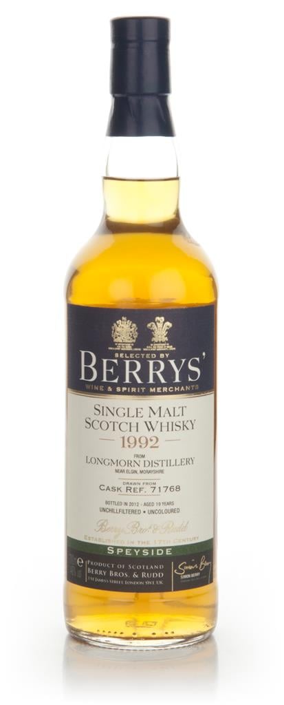 Longmorn 19 Year Old 1992 (cask 71768) (Berry Bros. & Rudd) Single Malt Whisky