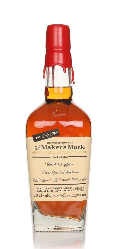 Makers Mark Private Select (1 Hotel Mayfair - Dover Yard Selection) Bourbon Whiskey Makers Mark Private Select (1 Hotel Mayfair - Dover Yard Selection) Bourbon Whiskey