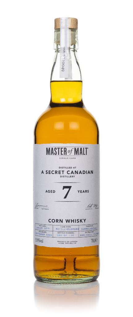 Secret Canadian Distillery 7 Year Old 2015 Single Cask (Master of Malt Corn Whisky