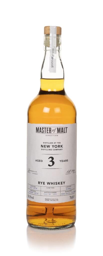New York Distilling 3 Year Old 2016 Single Cask (Master of Malt) Rye Whiskey