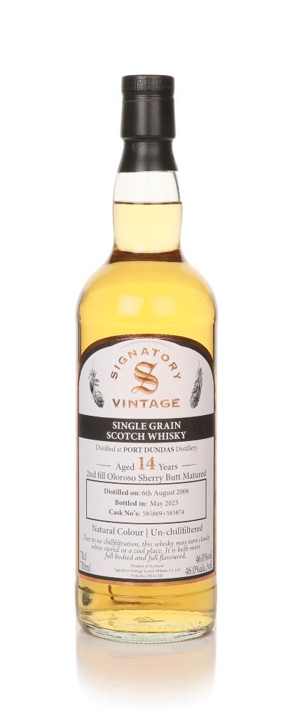 Port Dundas 14 Year Old 2008 (cask 585869 & 585874) (Signatory) Grain Whisky
