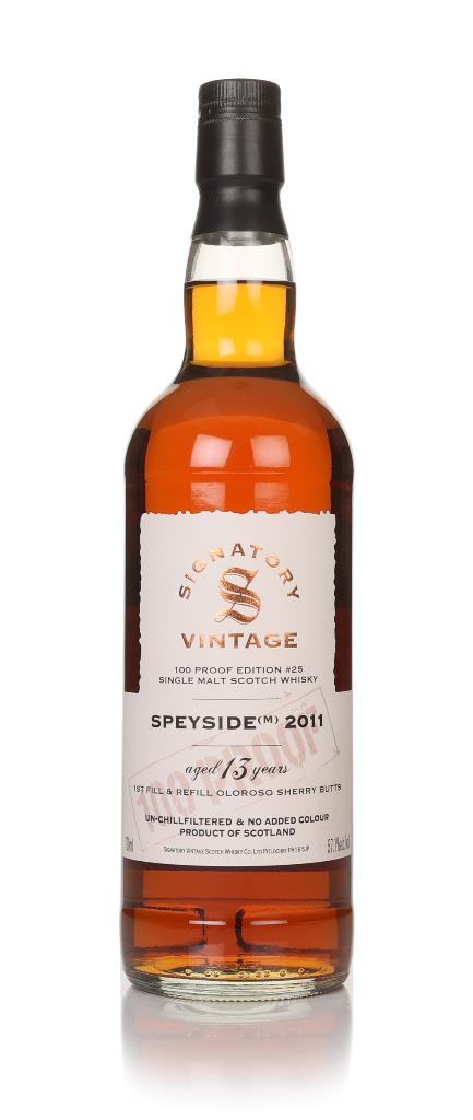 Speyside (M) 13 Year Old 2011 - 100 Proof Edition #25 (Signatory) Single Malt Whisky