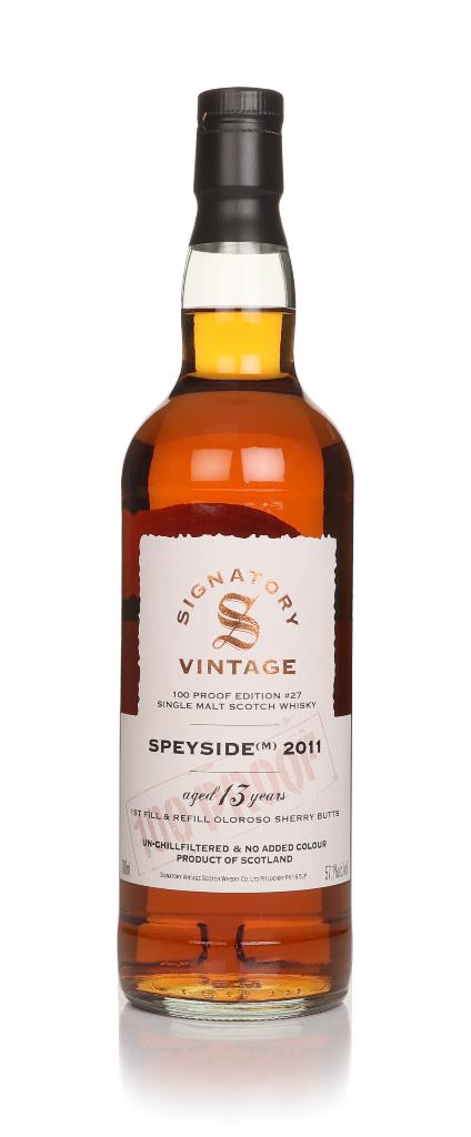 Speyside (M) 13 Year Old 2011 - 100 Proof Edition #27 (Signatory) Single Malt Whisky