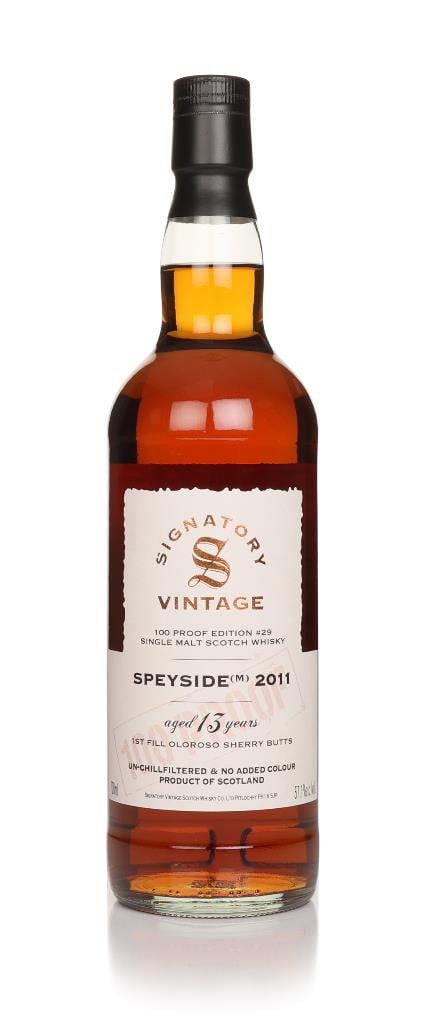 Speyside (M) 13 Year Old 2011 - 100 Proof Edition #29 (Signatory) Single Malt Whisky