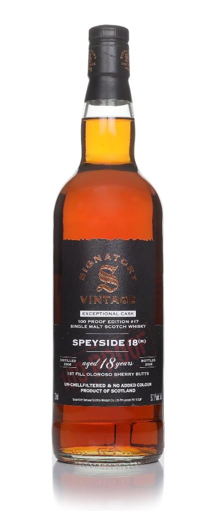 Signatory Speyside (M) 18 Year Old 2008 Exceptional Cask - 100 Proof Edition #17 Single Malt Whisky