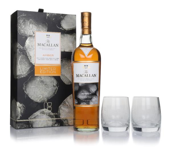 The Macallan Amber - 1824 Series Gift Set with 2 Glasses Single Malt Whisky