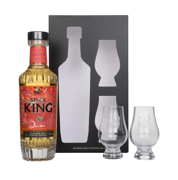 Spice King (Wemyss Malts) Gift Set with 2x Glencairn Glasses Blended Malt Whisky